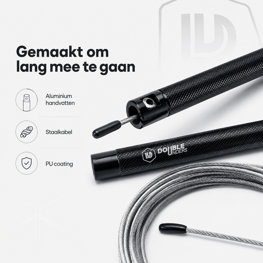 Speed Rope Zwart + Extra Kabel | Doubleunders®